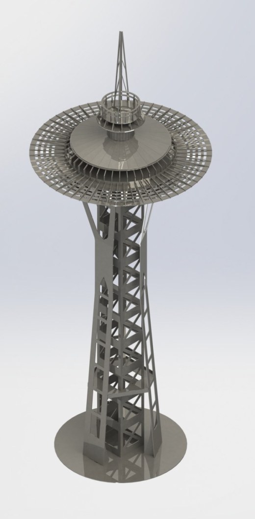西雅图太空针塔，钣金拼图，3D拼图，metalcraft设计缩略图